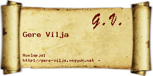 Gere Vilja névjegykártya